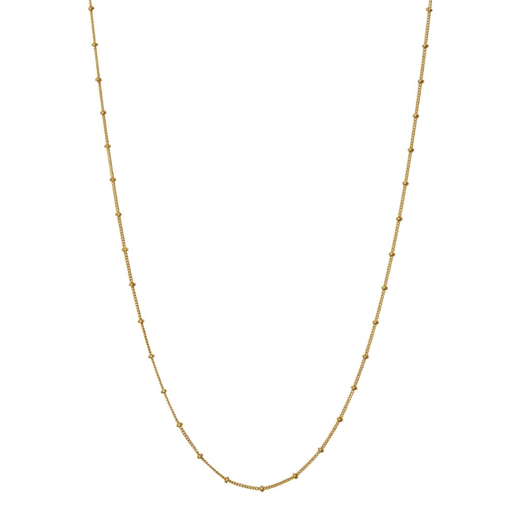 Maanesten Nala Choker-Halskette vergoldet mit einfacher Kette mit kleinen Goldperlen, Modell 2506a-2506a-1
