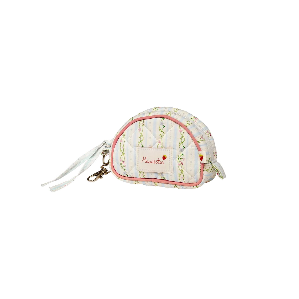 Maanesten Rui Nogring Bag Summer Stripes Blue mit hellblauen Streifen und floralen Details, Modell 4117-onesize