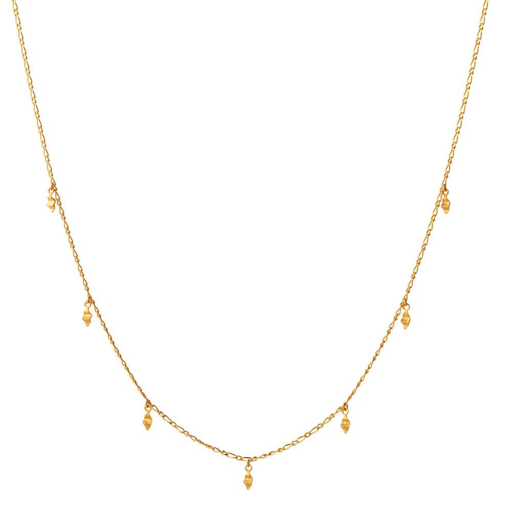 Maanesten Una Halskette vergoldet mit kleinen Anhängern, schlichter und zarter Stil. Modell 2500a-2500a-1