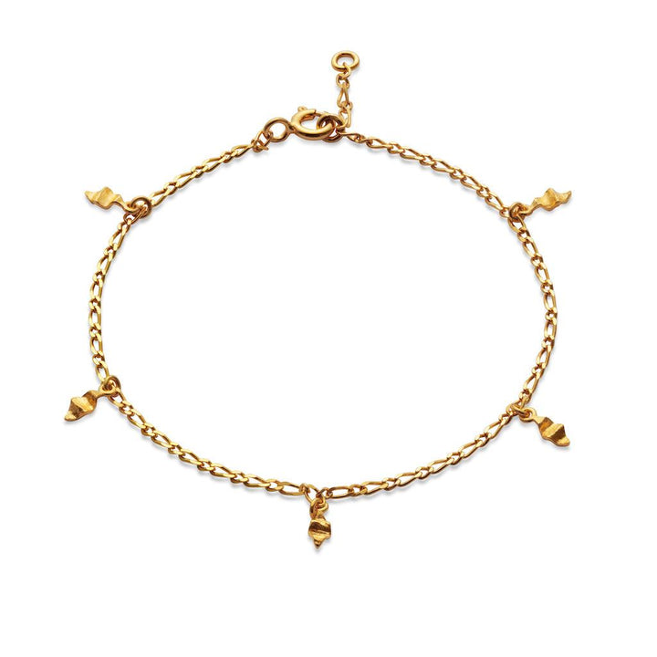 Maanesten Una Kleines Armband mit fünf kleinen Goldanhängern in einzigartigem Design an einer einfachen Kette, Modell 8518a-8518a-1