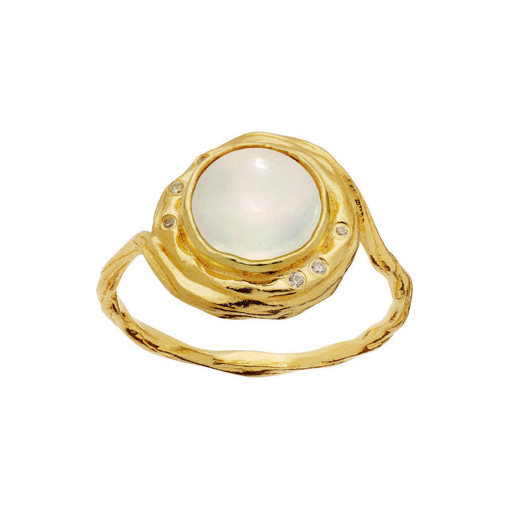 Maanesten Zahra Forgyldt Ring m. Månesten - Ringe - 4867A-001