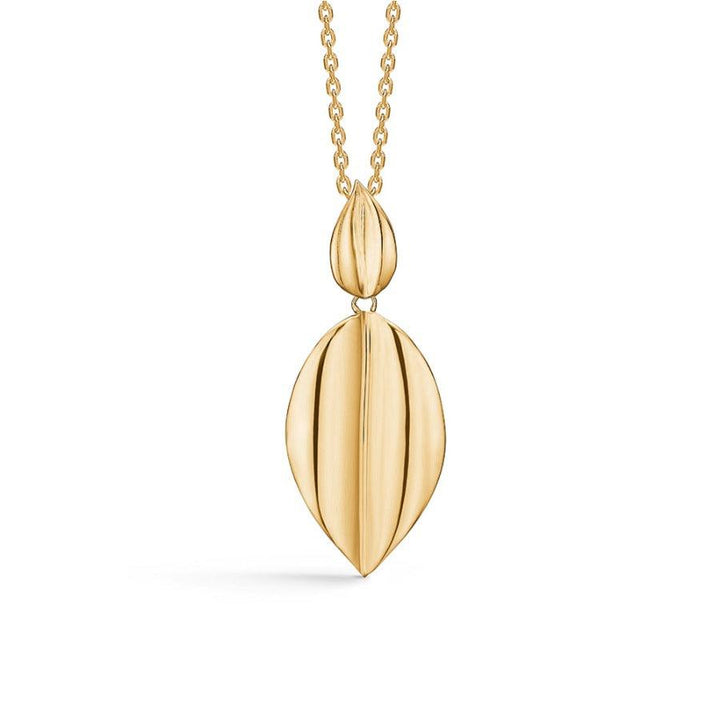 Mads Z 14 kt guld folding drop vedhæng, frontvisning, blank finish, model 76596