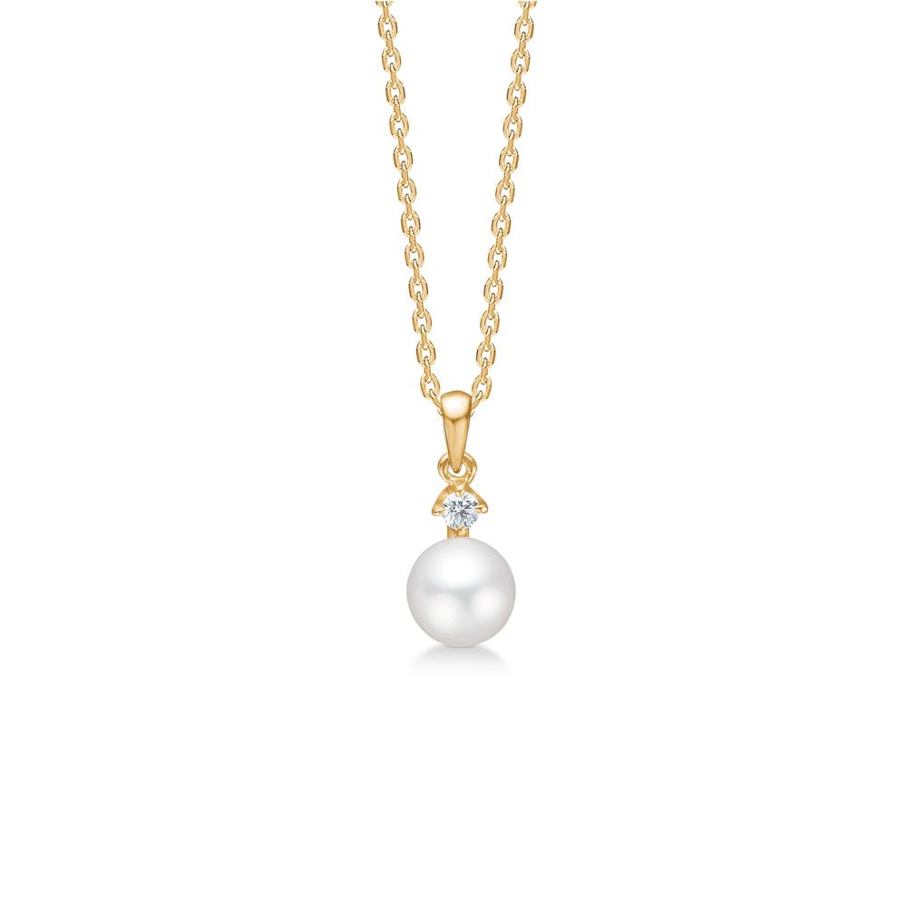 Mads Z 14kt Crown Pearl Vedhæng 0.04ct W.Si - Vedhæng - 1533704