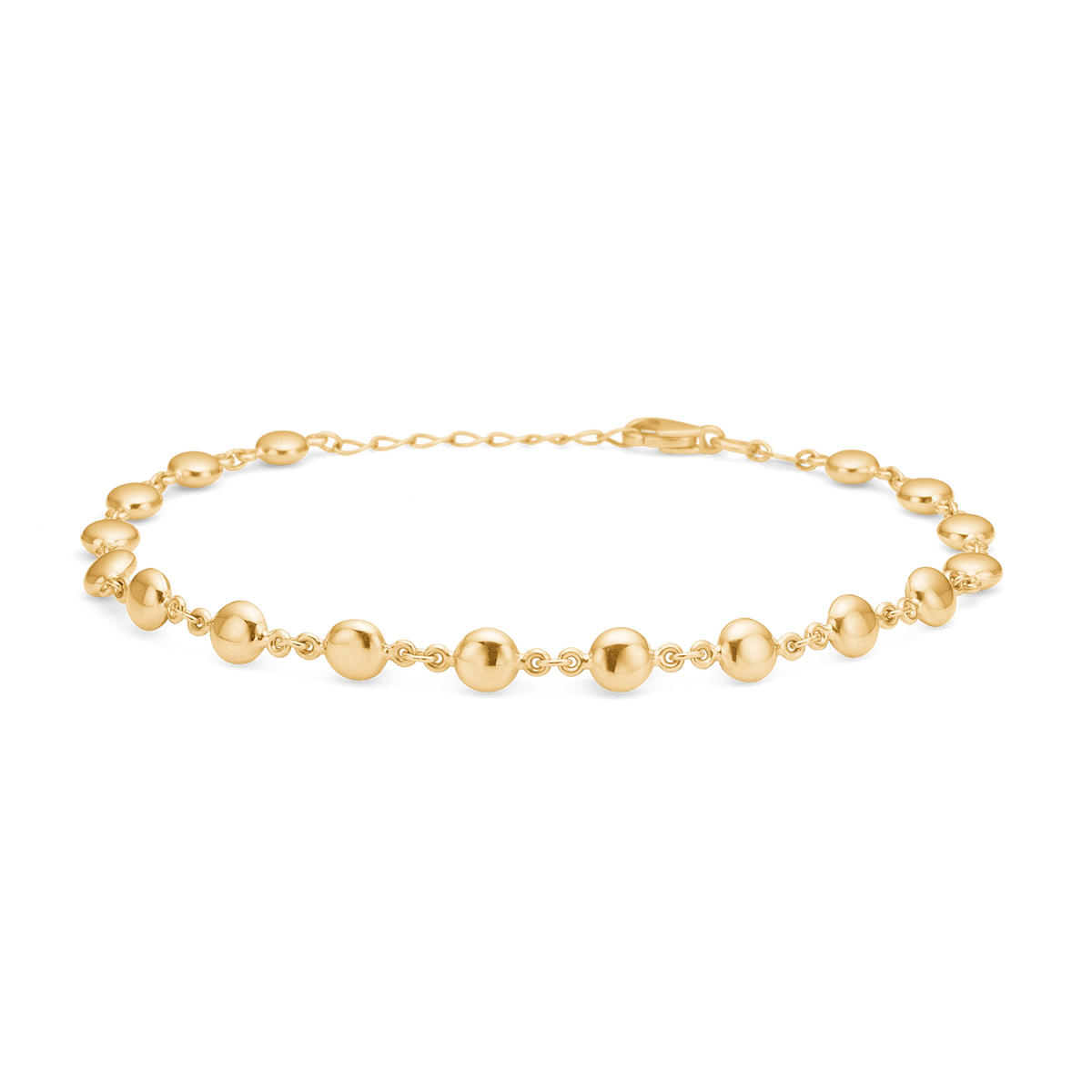 Mads Z 8-karätiges Goldarmband mit Goldperle, elegantes Armband aus glänzendem Gold mit runden Perlen in einer Reihe. Modell 3350504-1