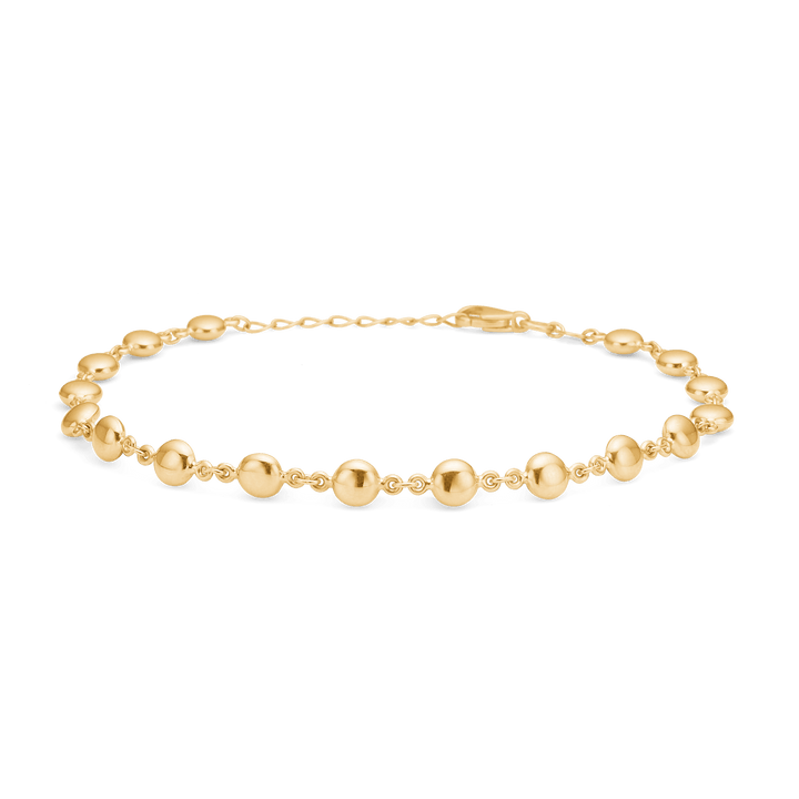 Mads Z 8-karätiges Goldarmband mit Goldperle, elegantes Armband aus glänzendem Gold mit runden Perlen in einer Reihe. Modell 3350504-1