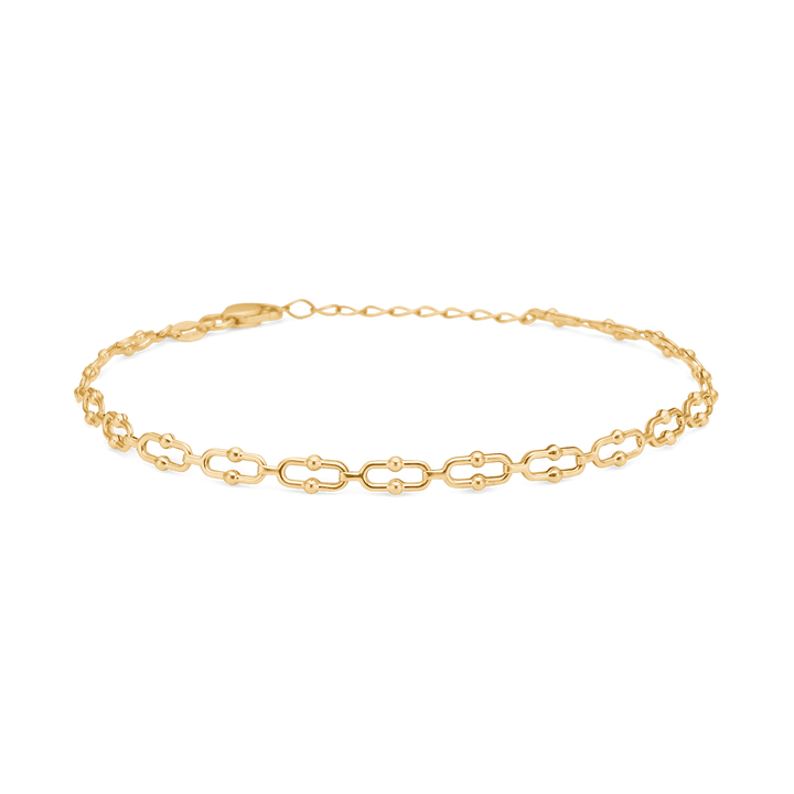 Mads Z 8-karätiges Goldarmband mit ovalen Gliedern, elegantes Kettenarmband in warmer Goldfarbe. Modell 3350506.