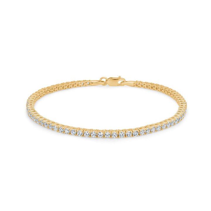 Mads Z 8kt Tennisarmband mit Zirkonia in Goldoptik, elegantes Detail, Modell 3357004-001