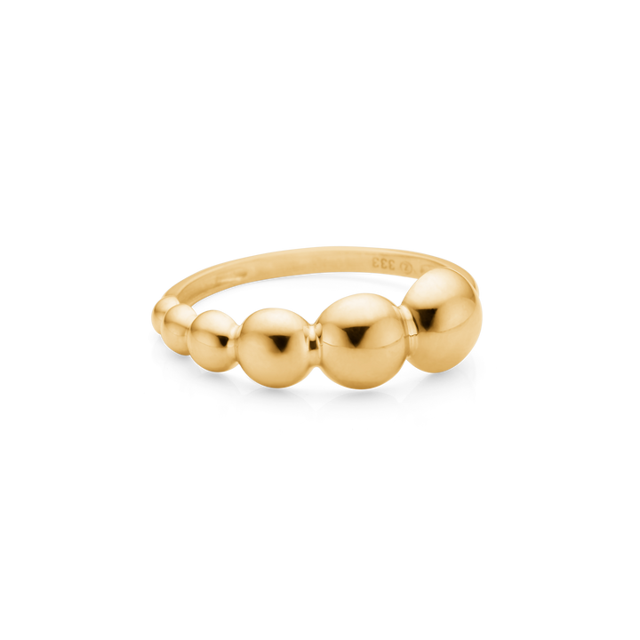 Mads Z Ballora Kugelring aus 8-karätigem Gold, eleganter Ring mit glänzenden Kugelformen, Modell 3340126-001.