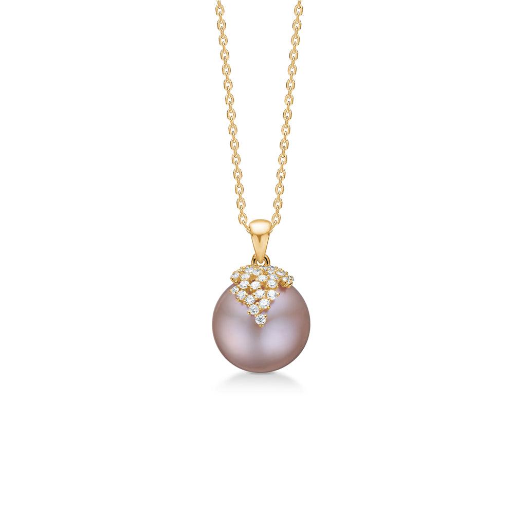 Mads Z Chloé 14kt Guld Vedhæng 0.19ct W.Si Rosa Kulturperle - Vedhæng - 1533025