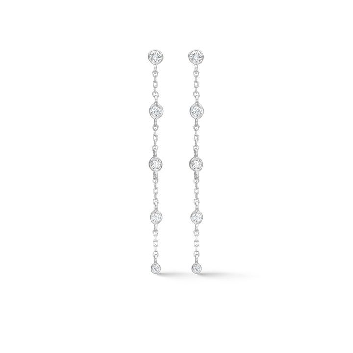 Mads Z Endless Allure Silberohrringe mit weißem Topas im eleganten Kettendesign, Modell 2116147-1