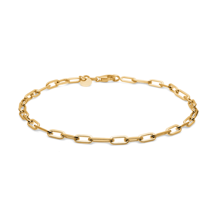 Mads Z Gaia-Armband aus 8-karätigem Gold mit einfachen Kettengliedern und glänzender Oberfläche, Modell 8350110.