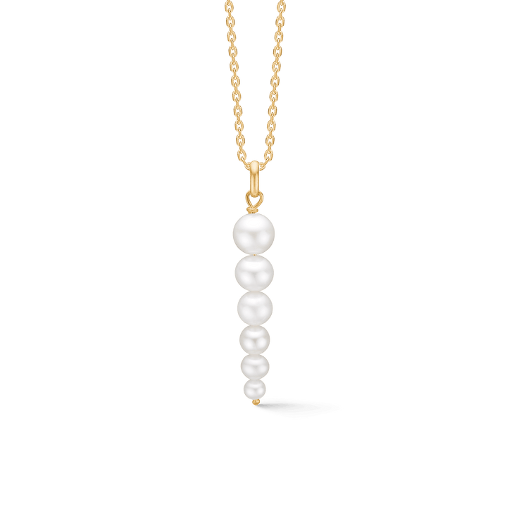Mads Z Ida-Anhänger aus 8 Karat Gold mit fünf weißen Zuchtperlen an einer Kette. Modell 3333103-1