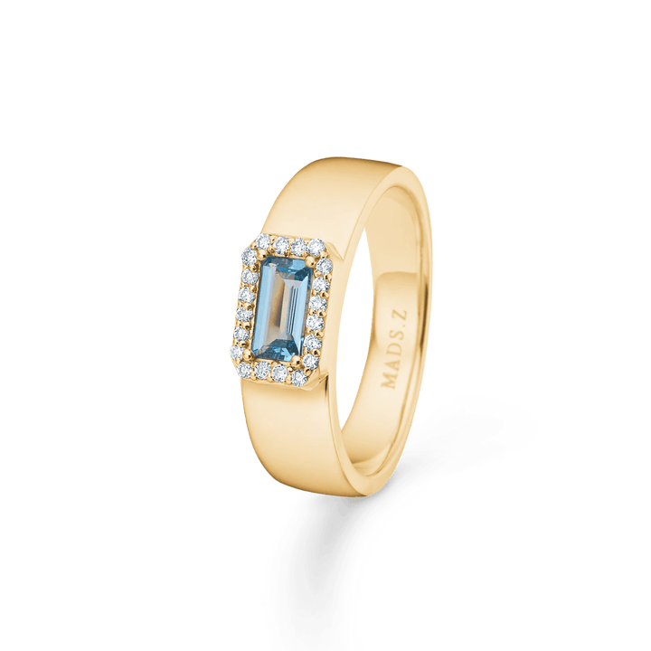 Mads Z Indigo 14kt Guld Ring Light Swiss Blue Topas + 0.10ct W.Si - Ringe - 1546191-001