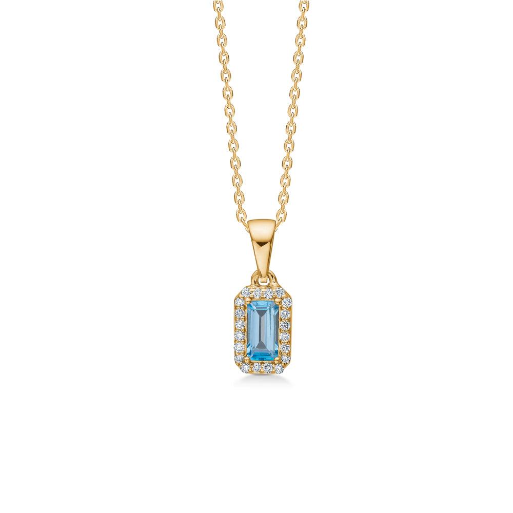 Mads Z Indigo Vedhæng 14kt Guld Light Swiss Blue Topas + 0.10ct W.Si - Vedhæng - 1536191