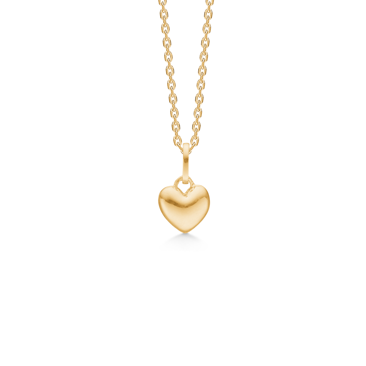 Mads Z Mini Love Anhänger klassisches Herz aus 8-karätigem Gold mit glänzender Kette, Modell 3330002-1