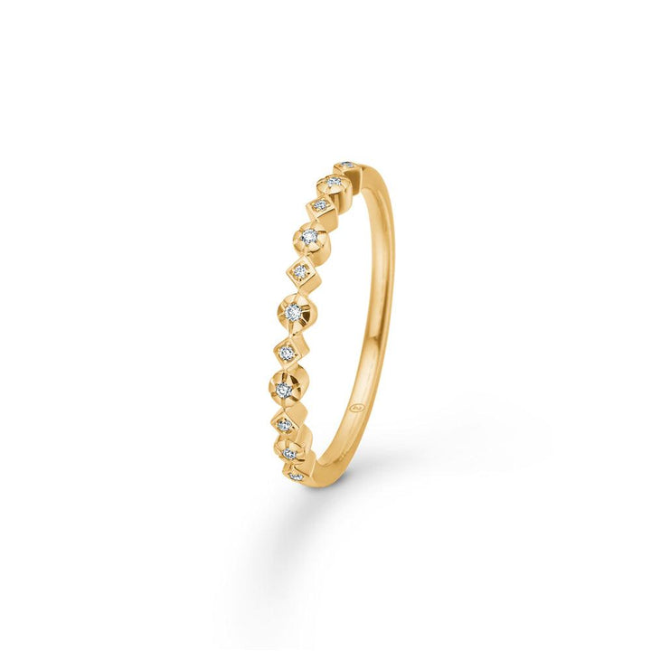 Mads Z Poetry Ring aus 14-karätigem Gold, 0,045 ct, mit kleinen Diamanten in einer Reihe, schlichter Stil. Modell 1541150-001