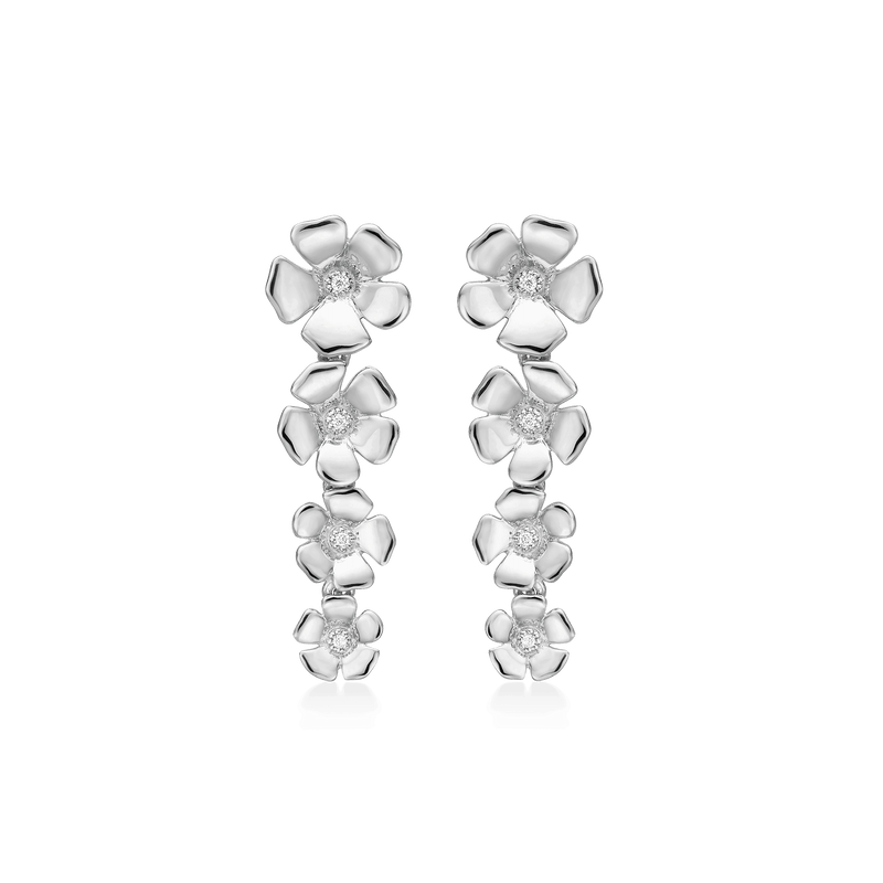 Mads Z Sølv Fleur Sølv Ørehængere 30mm - Øreringe - 2116110