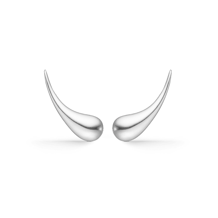 Mads Z Silver Poppy Ohrringe, tropfenförmiges Design in glänzendem Silber, Modell 2110117-1