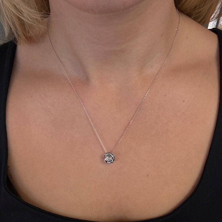 Mads Z Sølv Rosalie Halskæde 12mm Rose - Halskæder - 2120156