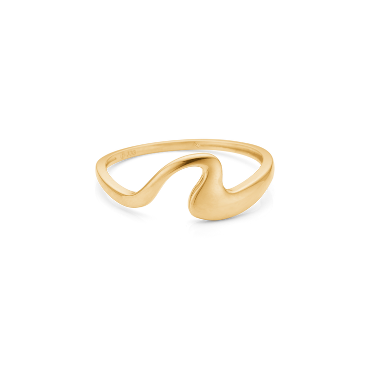 Mads Z Swayla Ring aus 8-karätigem Gold mit organischem Wellendesign in glänzender Oberfläche, Modell 3340180-001