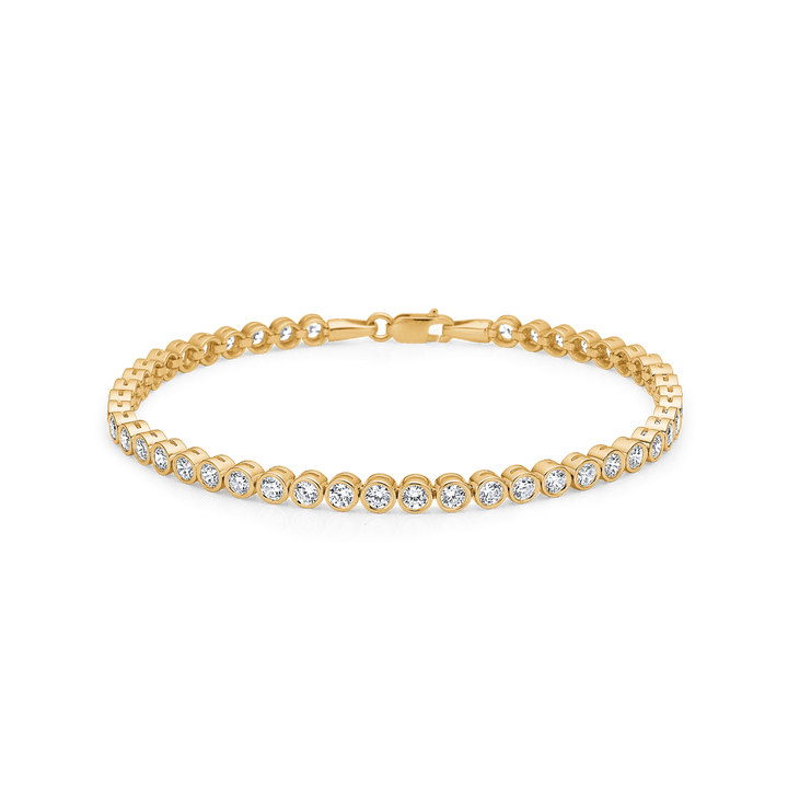 Mads Z Tennisarmband 8 kt. Gold, stilvolles Armband mit runden Zirkonen, Modell 3357003-001