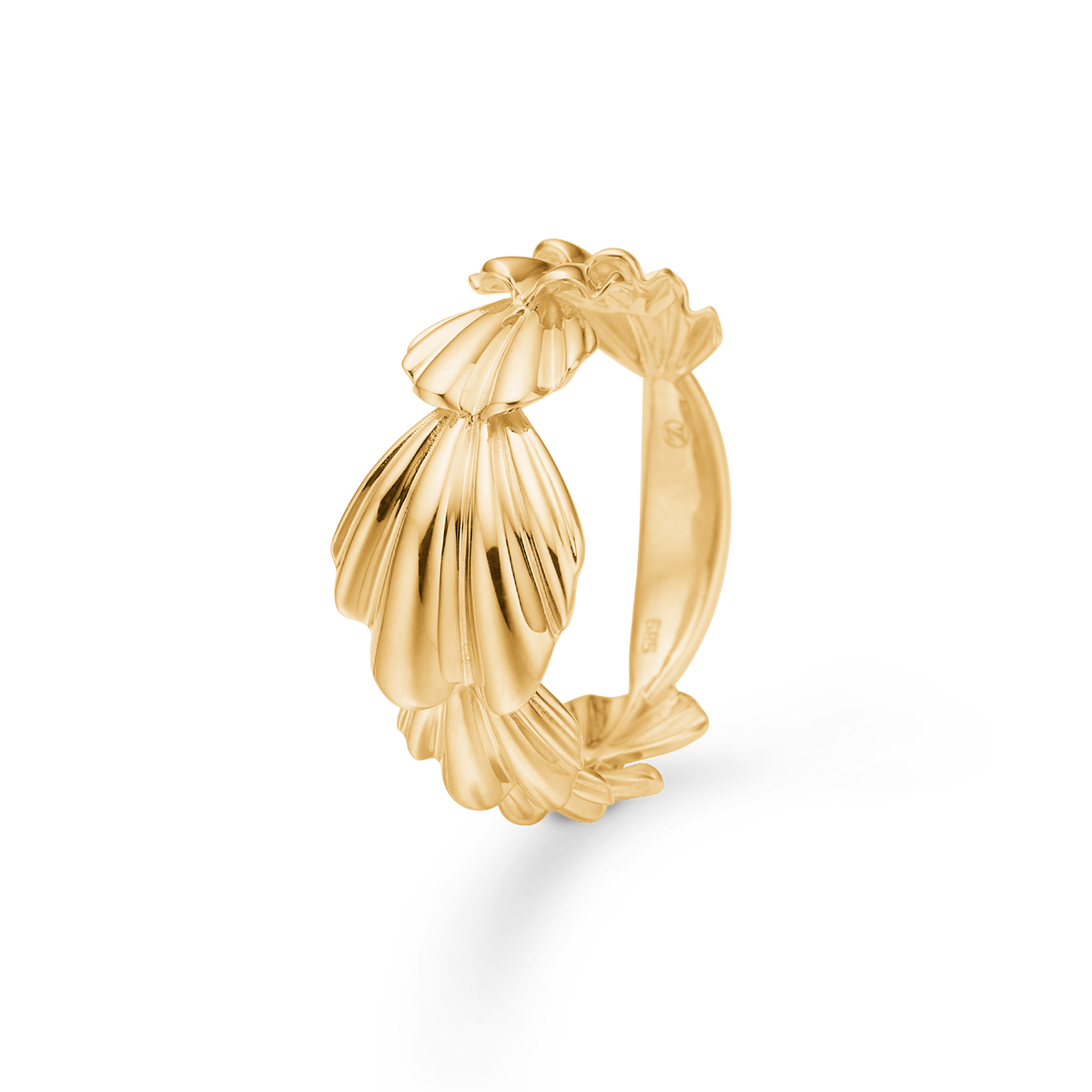 Ring aus 14-karätigem Gold von Mads Z Velvet mit elegantem Wellenmuster und glänzender Oberfläche, Modell 1540189-001.