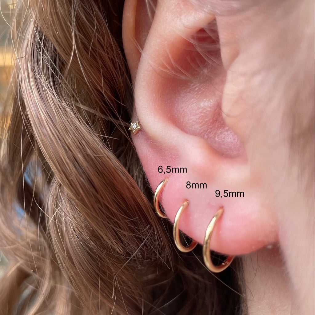 MARIA TASH 8mm Plain Ring 14kt - Øreringe - XR-YG-D8-G18