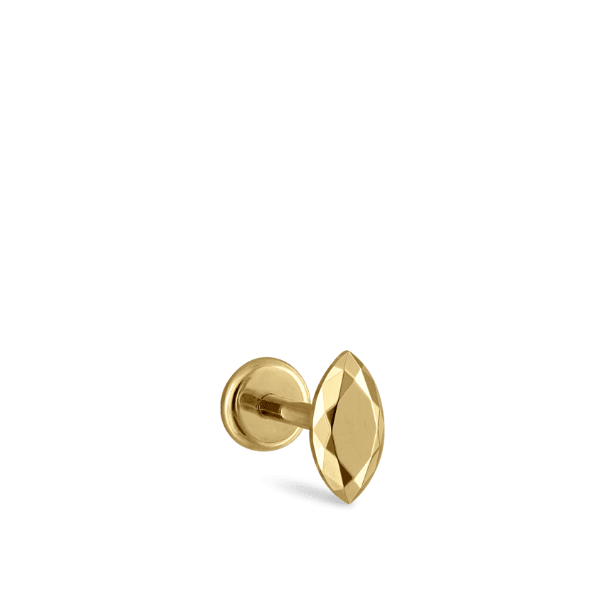 MARIA TASH Faceted Gold Marquise Threaded Stud Earring - Øreringe - XMQFC-YG-W55-001