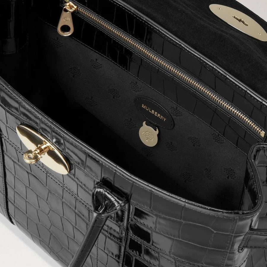 Mulberry Bayswater Croc Black - Bayswater Taske - HH9589/641A100