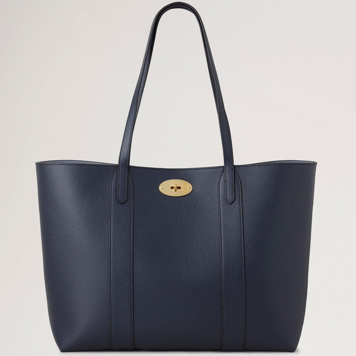 Mulberry Bayswater Tote Small Classic Grain Night Sky, dunkelblaue Ledertasche mit goldener Schnalle. Modell hh5727205u888