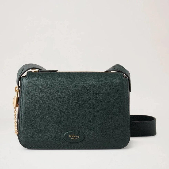 Mulberry Billie Small Classic Grain Mulberry Grüne elegante Umhängetasche aus dunkelgrünem Leder, Modell hh8301205q633.