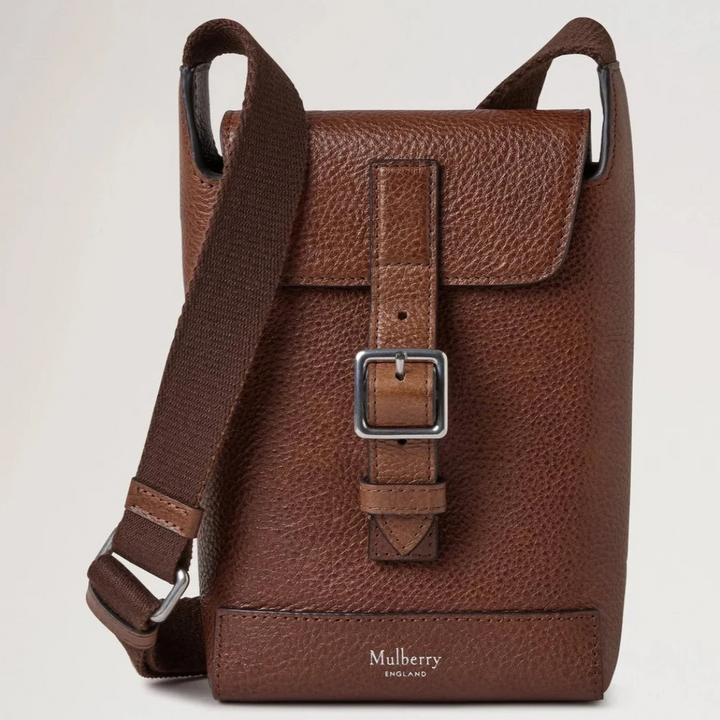 Mulberry Chiltern Handytasche aus natürlichem, pflanzlich gegerbtem Eichenleder mit verstellbarem Riemen, Modell RL8823275G110