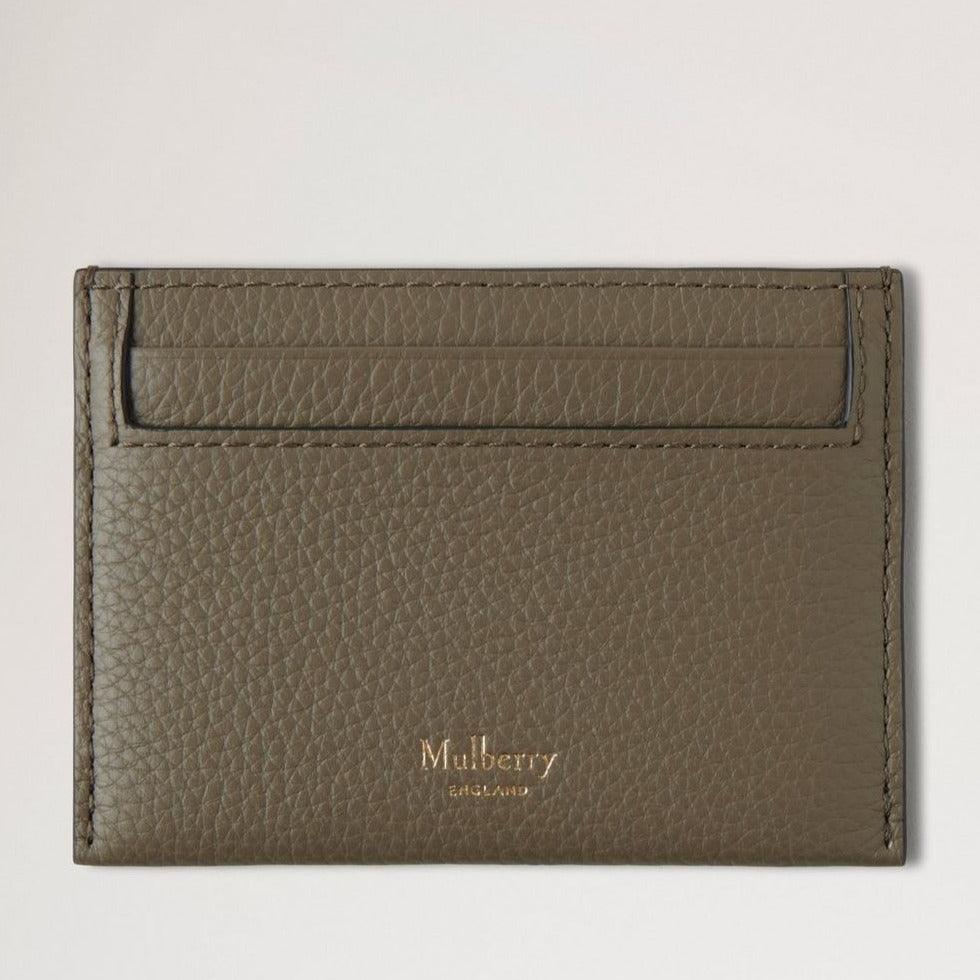 Mulberry Continental Credit Card Slip Leinengrün aus strukturiertem Leder mit Kartenfächern, Modell RL4644205R563.
