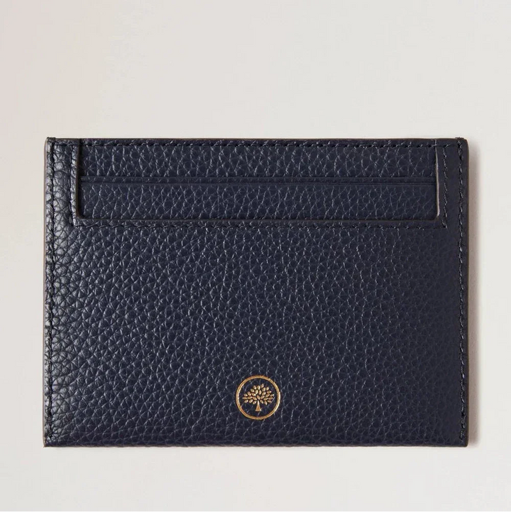 Mulberry Continental-Kreditkartenetui „Night Sky“ aus dunkelblauem Strukturleder, Vorderansicht. Modell RL4644/205U888