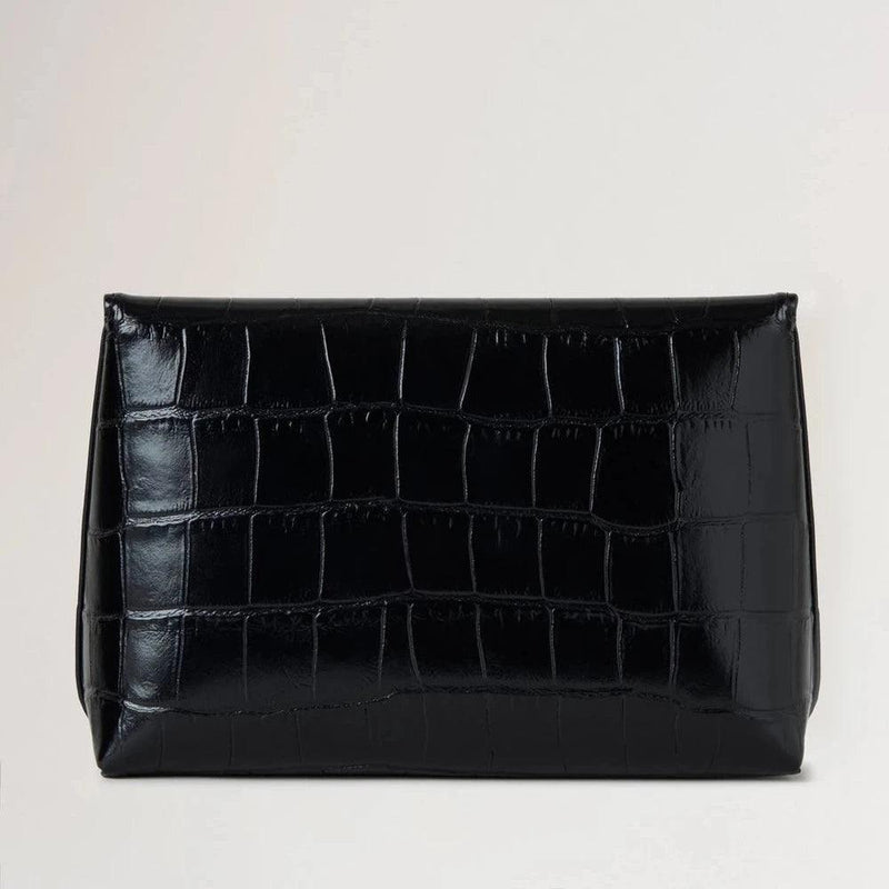 Mulberry Darley Cosmetic Pouch Black Shiny Small Croc - Darley Cosmetic - RL8187/641A100