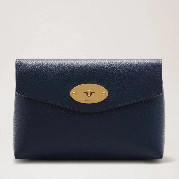 Mulberry Darley Kosmetiktasche Small Classic Grain Bright Navy mit goldenen Details, Modell RL5077205U680