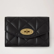 Mulberry Darley Folded Multi-Card Wallet Black Quilted Geldbörse