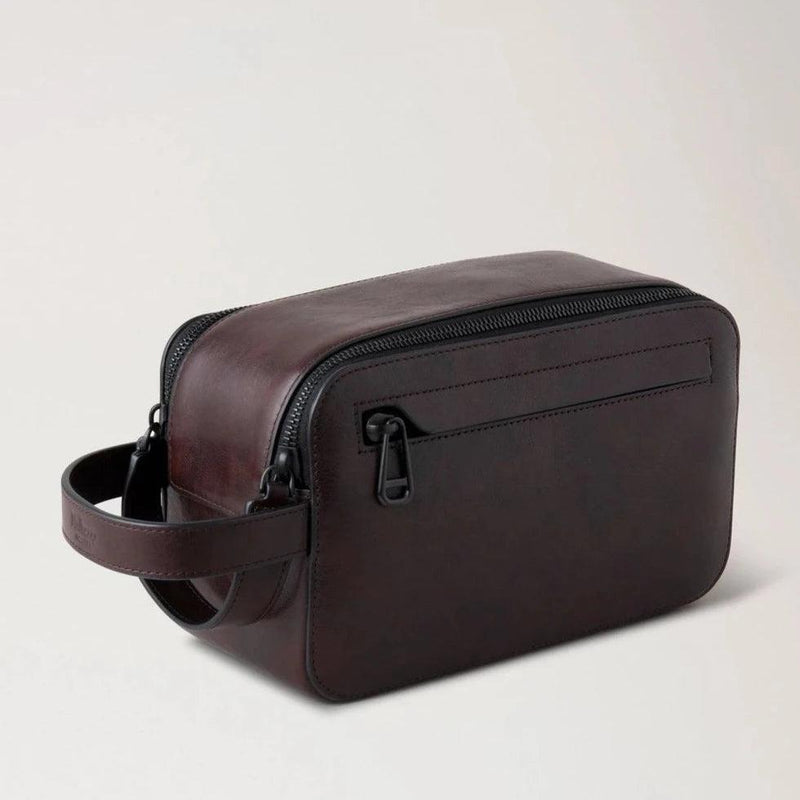 Mulberry Double Zip Wash Case Two Tone Leather Dark Chokolate - Accessories - RL7941/611E115