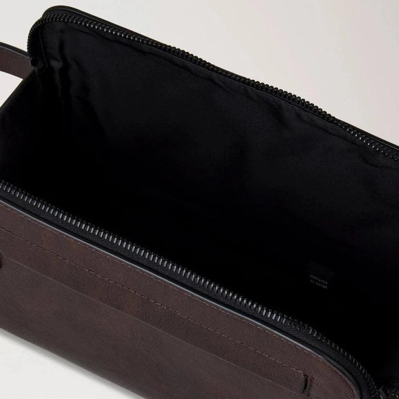 Mulberry Double Zip Wash Case Two Tone Leather Dark Chokolate - Accessories - RL7941/611E115