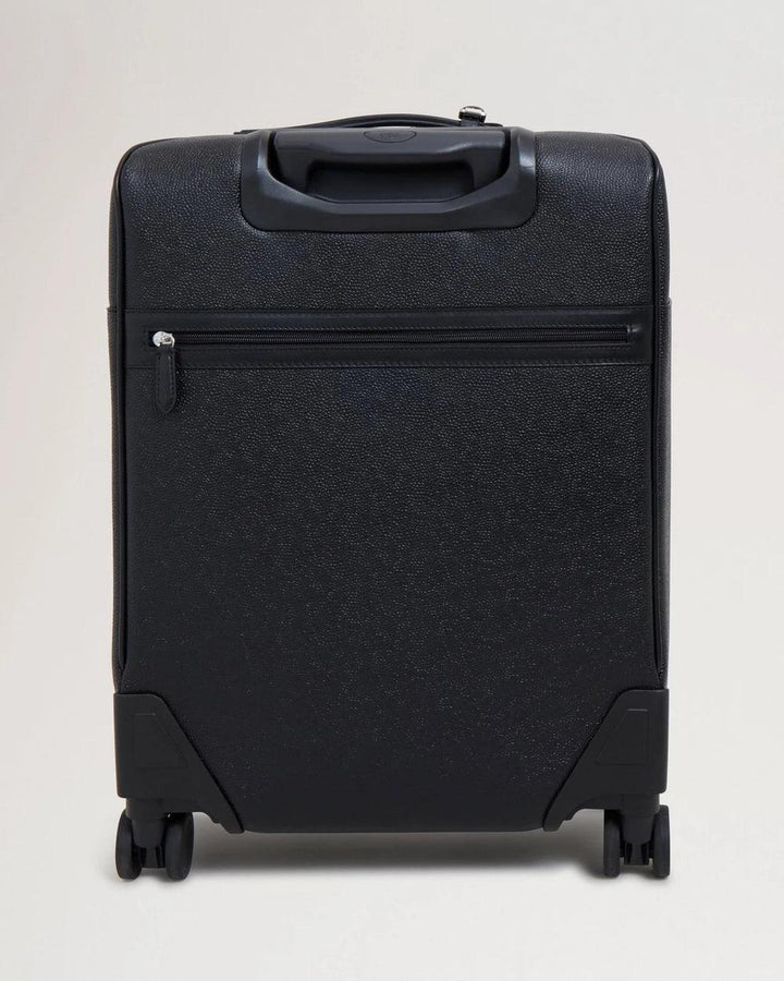 Mulberry Heritage 4 Wheel Suitecase Eco Scotchgrain schwarzer Koffer mit Rollen und Reißverschlusstasche, Modell HL5158127A100