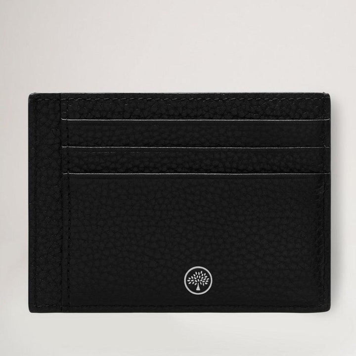 Mulberry Heritage-Kartenetui Small Classic Grain Black aus geprägtem schwarzem Leder mit drei Kartenfächern. Modell rl7400205a100