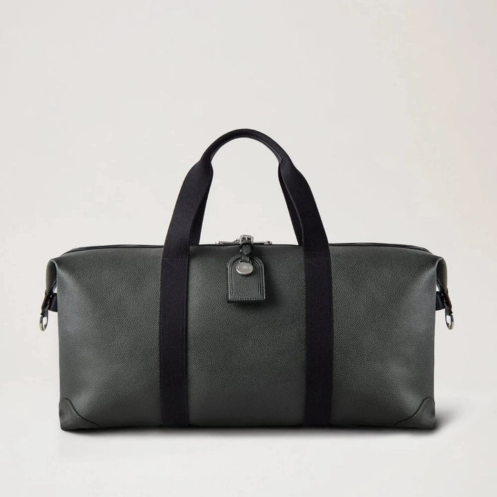 Mulberry Heritage Medium Clipper Black BioVeg Scotchgrain Wochenendtasche aus schwarzem Leder mit schwarzen Griffen. Modell HL5136/127A100