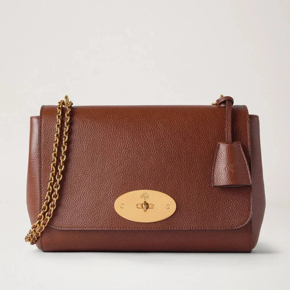 Mulberry Mittel Lily Zweifarbige Tasche aus Eichenleder mit Goldkette und Details, Modell HH0022552G110
