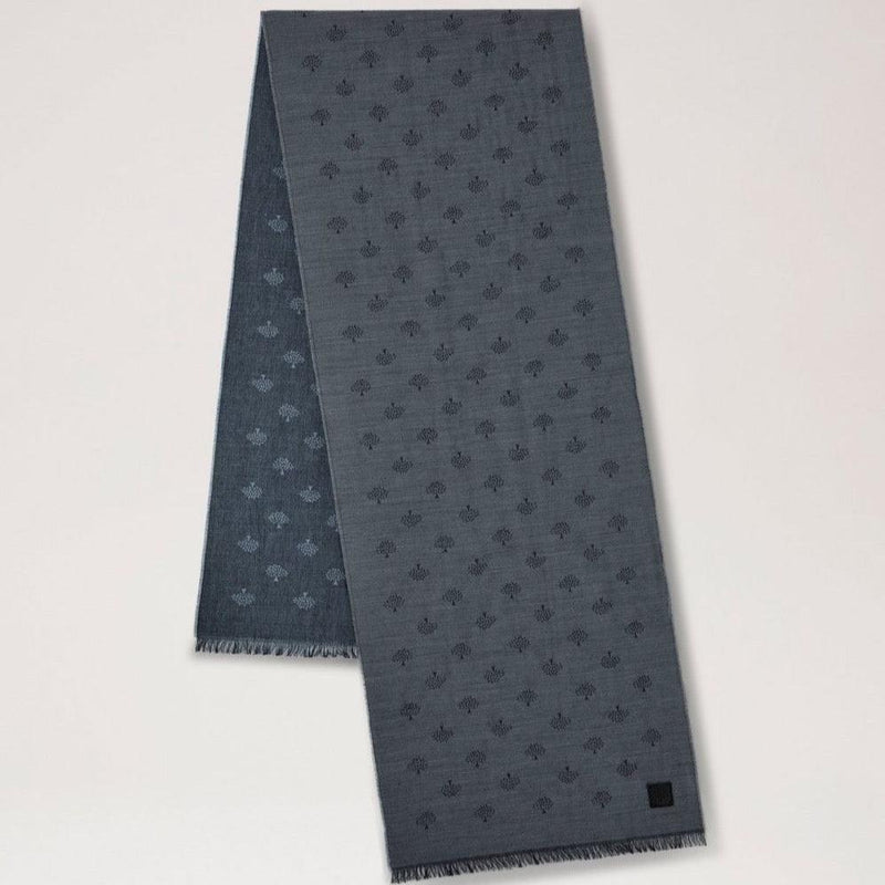 Mulberry Mens Scarf Tree Jacquard Charcoal - Tørklæder - VS4784/950C110