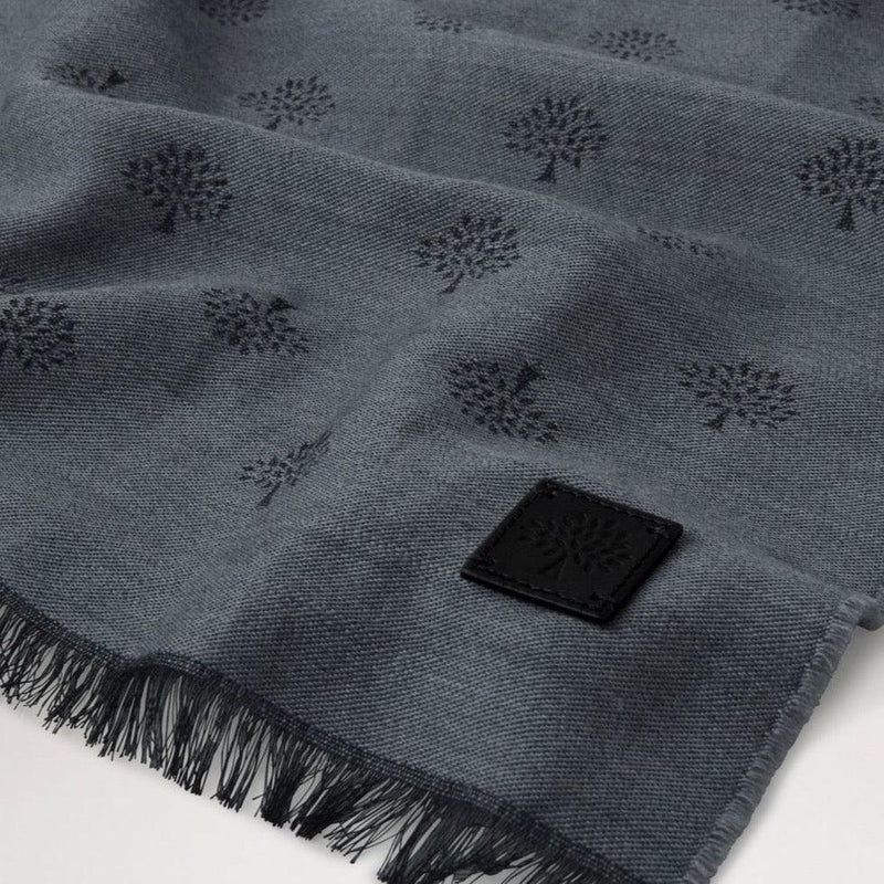 Mulberry Mens Scarf Tree Jacquard Charcoal - Tørklæder - VS4784/950C110