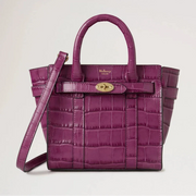 Mulberry Micro Zipped Bayswater Orchid Bloom Shiny Small Croc Tasche
