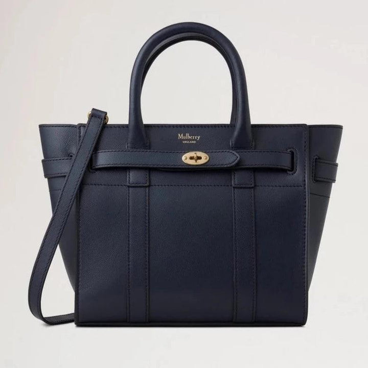 Mulberry Mini-Reißverschluss Bayswater Night Skye Ledertasche mit Schultergurt in Dunkelblau, Modell hh9089587u888