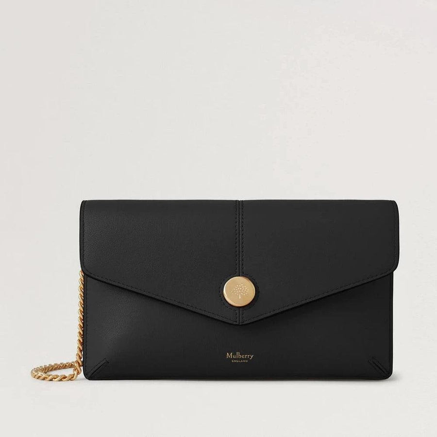 Mulberry Press Stud Pochette on Chain Black Micro Classic Grain - Taske - RL8708/587A100