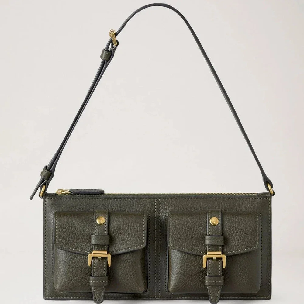 Mulberry Roxanne Mini-Umhängetasche Heritage Nvt Wacholdergrün aus Glattleder mit zwei Taschen, Modell RL8902730Q749