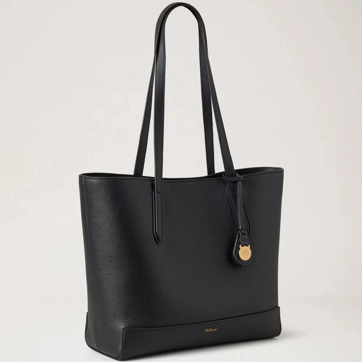 Mulberry Shopper Black Small Classic Grain, schwarzer Shopper aus genarbtem Leder mit langen Henkeln. Modell hh9833205a100